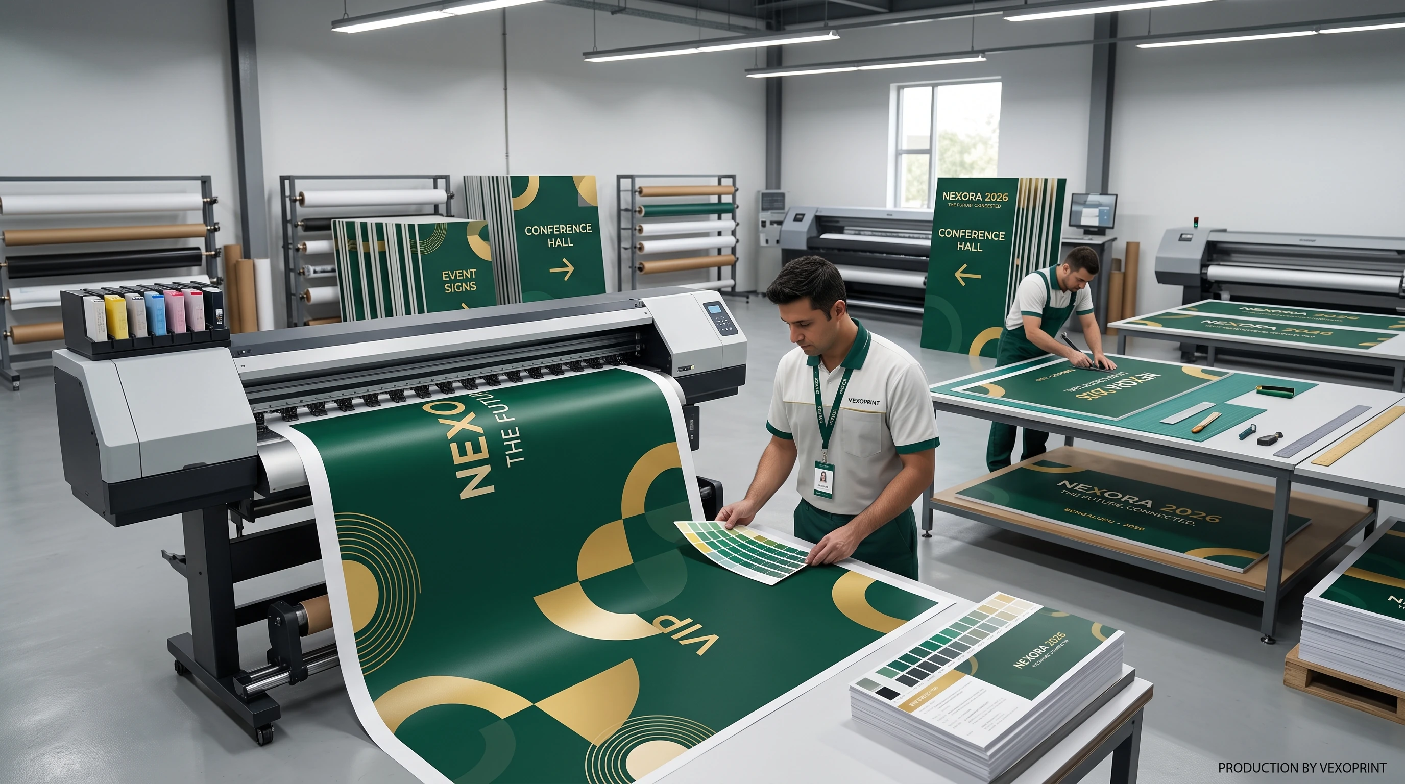 NEXORA large-format event graphics production concept