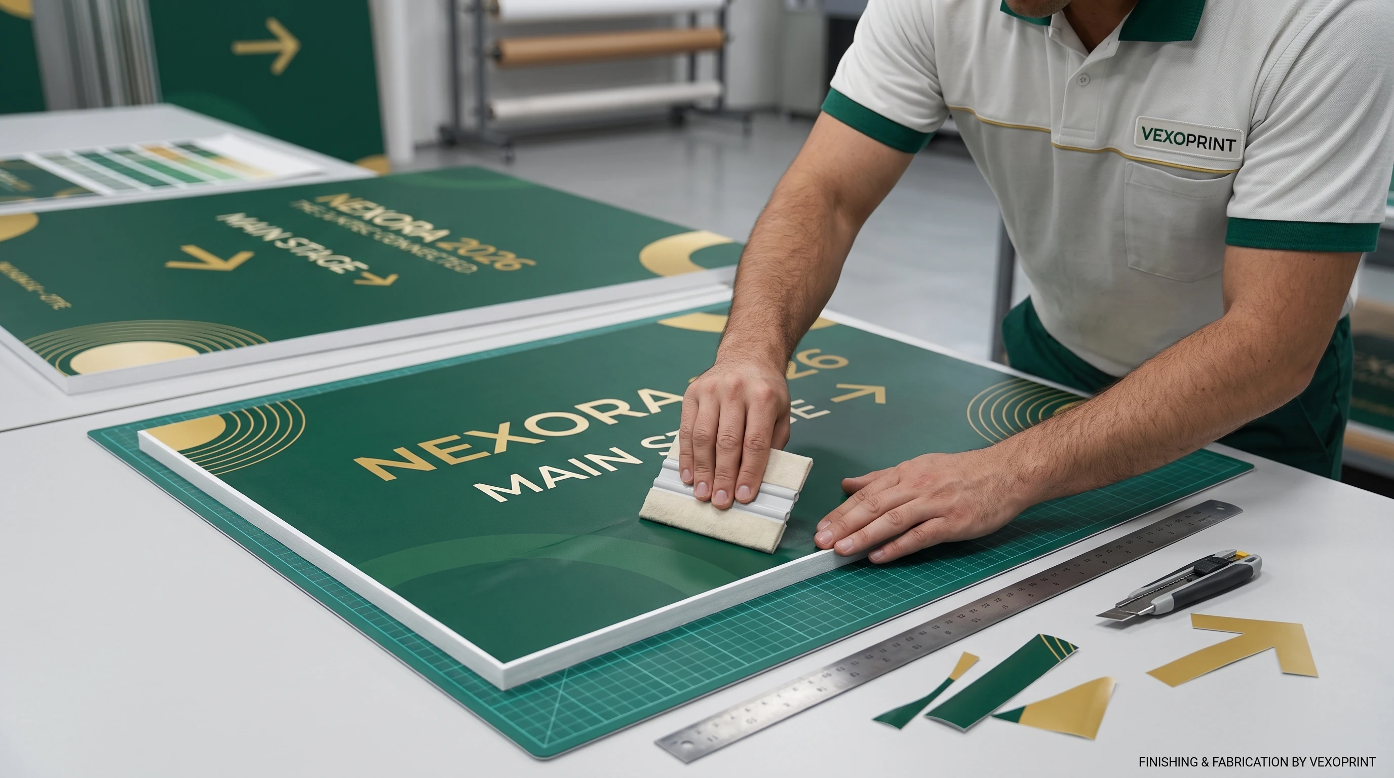 NEXORA signage finishing and fabrication concept